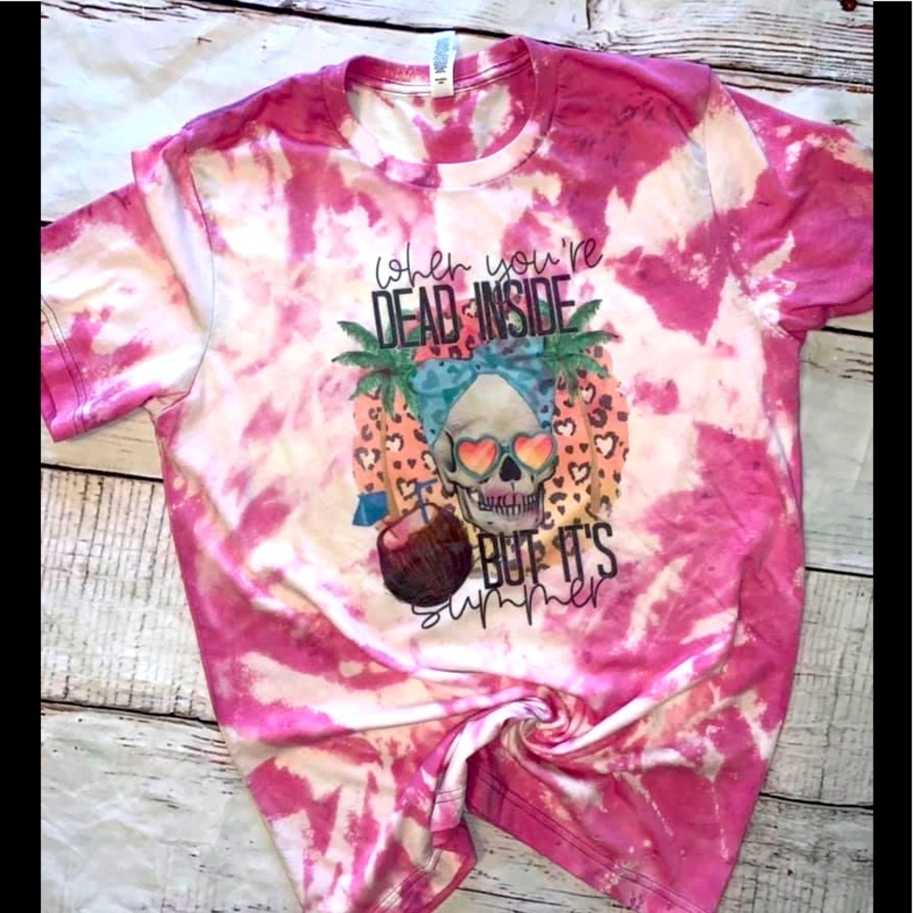 Dead Inside Bella Canvas Bleached Tee